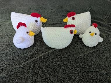 Five chickens